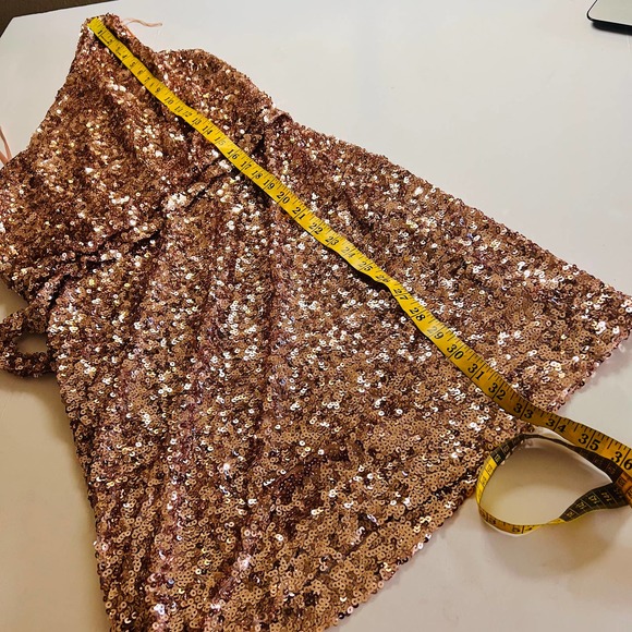 Aidan Mattox One Shoulder Sequin Tie Side Dress Size 6 - Picture 6 of 7